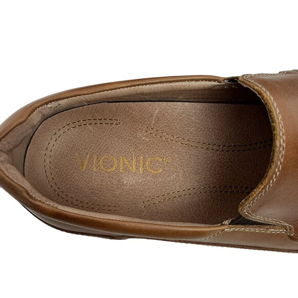 Vionic Leather Slip On Loafers Mens 10.5 Brown